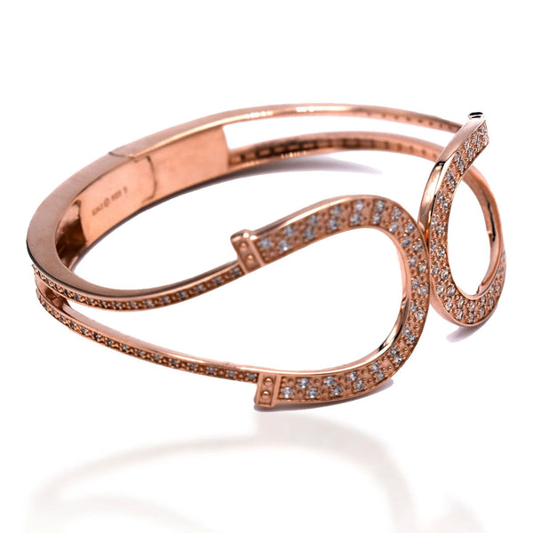 Kelly Herd Rose Gold Double Horseshoe Bangle Bracelet